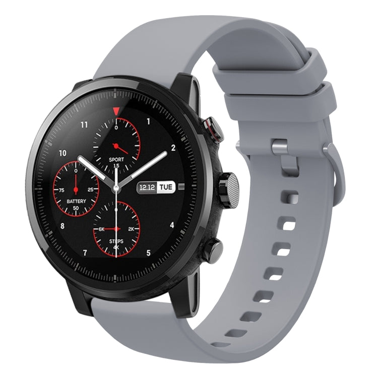 22mm Solid Color Soft Silicone Watch Band, For Amazfit 2 Stratos