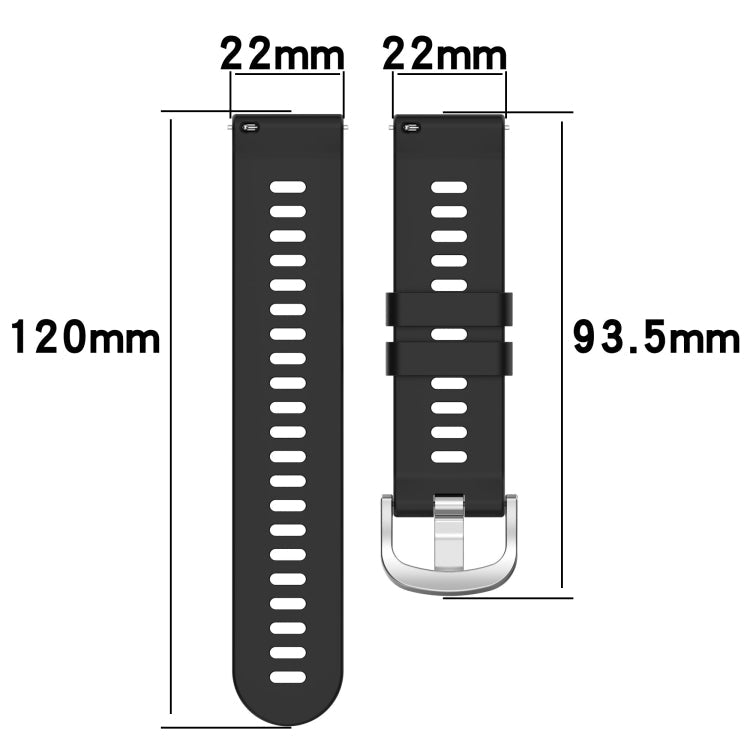 22mm Solid Color Soft Silicone Watch Band, For Amazfit GTR 3, For Amazfit GTR 3 Pro