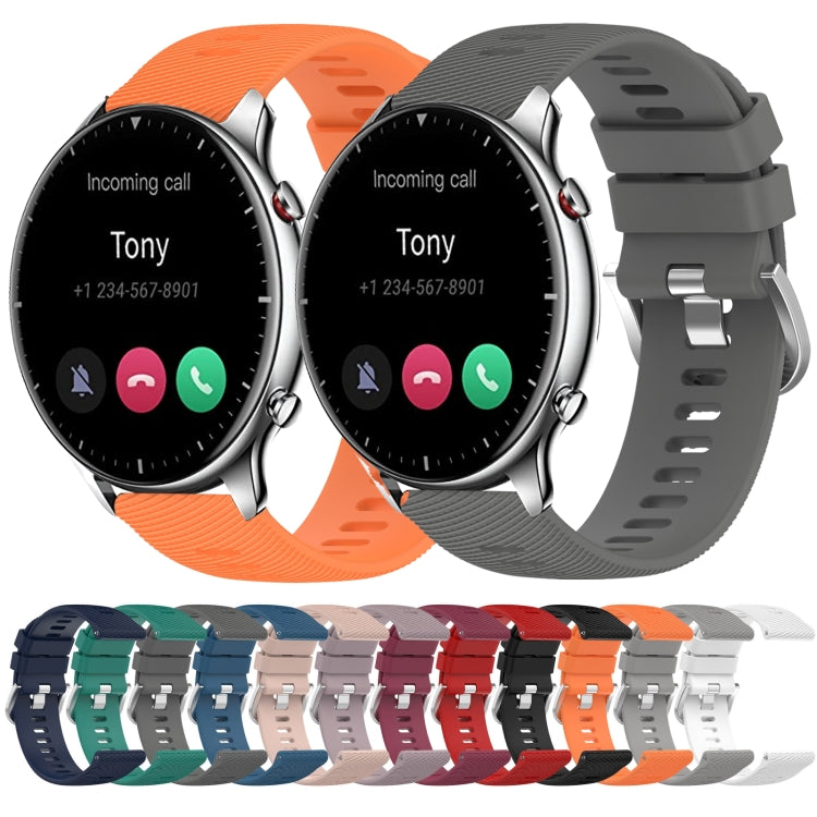 22mm Solid Color Soft Silicone Watch Band, For Amazfit GTR 2e, For Amazfit GTR 2