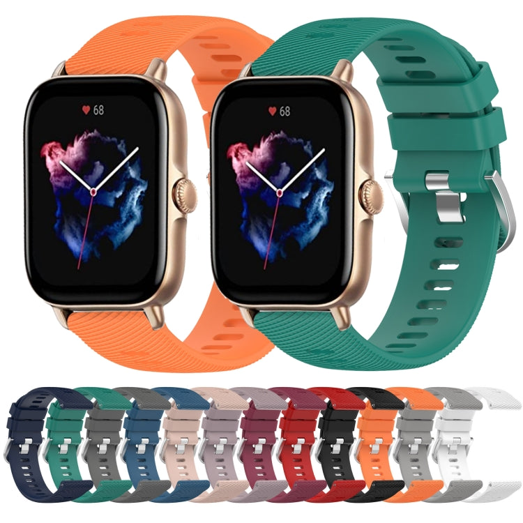 22mm Solid Color Soft Silicone Watch Band, For Amazfit 3, For Amazfit GTR 47mm