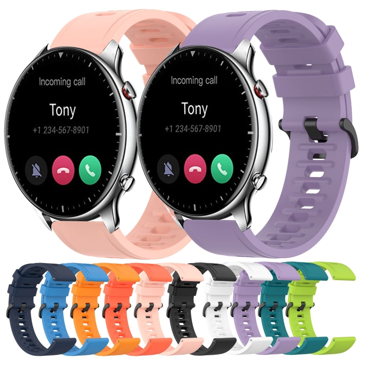 22mm Solid Color Soft Silicone Watch Band, For Amazfit GTR 2e, For Amazfit GTR 2