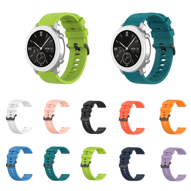22mm Solid Color Soft Silicone Watch Band, For Amazfit 3, For Amazfit GTR 47mm