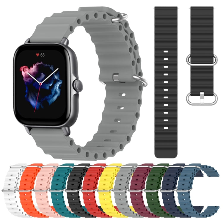 20mm Ocean Style Silicone Solid Color Watch Band, For Amazfit GTS 3, For Amazfit GTS 2E