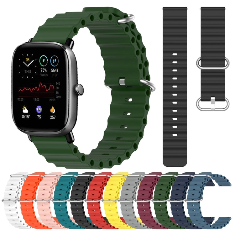 20mm Ocean Style Silicone Solid Color Watch Band, For Amazfit GTS 2 Mini, For Amazfit GTS 2