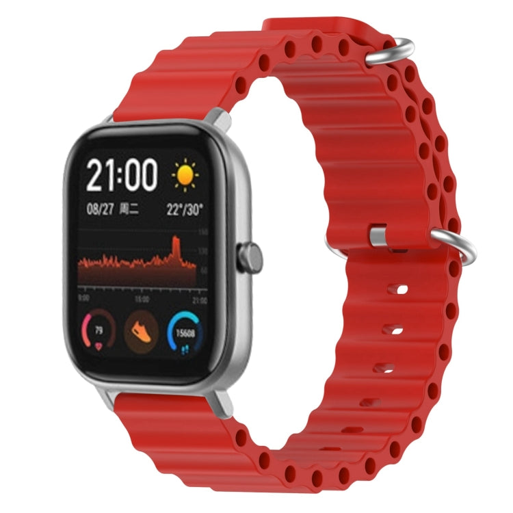 20mm Ocean Style Silicone Solid Color Watch Band, For Amazfit GTS, For Amazfit GTR 42mm
