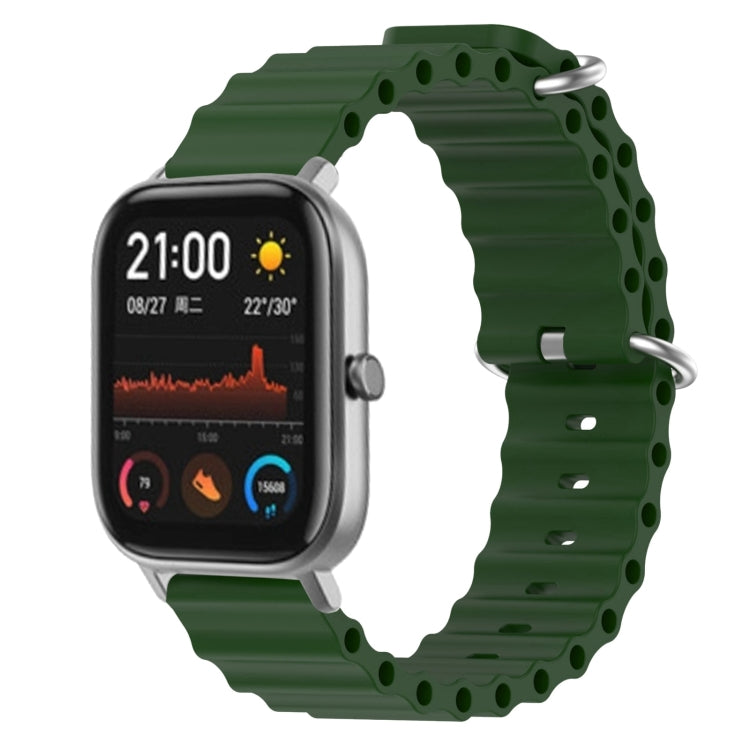20mm Ocean Style Silicone Solid Color Watch Band, For Amazfit GTS, For Amazfit GTR 42mm