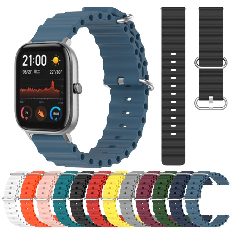 20mm Ocean Style Silicone Solid Color Watch Band, For Amazfit GTS, For Amazfit GTR 42mm