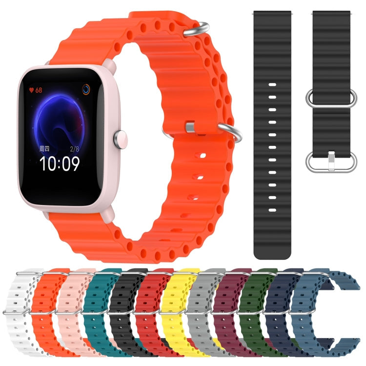20mm Ocean Style Silicone Solid Color Watch Band, For Amazfit Pop Pro, For Amazfit Pop