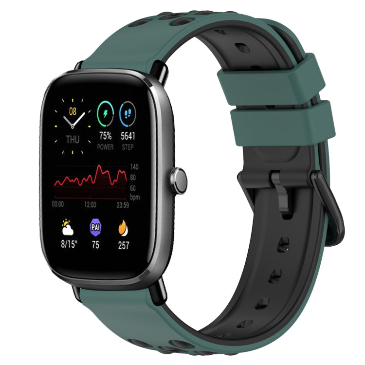 20mm Two-Color Porous Silicone Watch Band, For Amazfit GTS 2 Mini, For Amazfit GTS 2