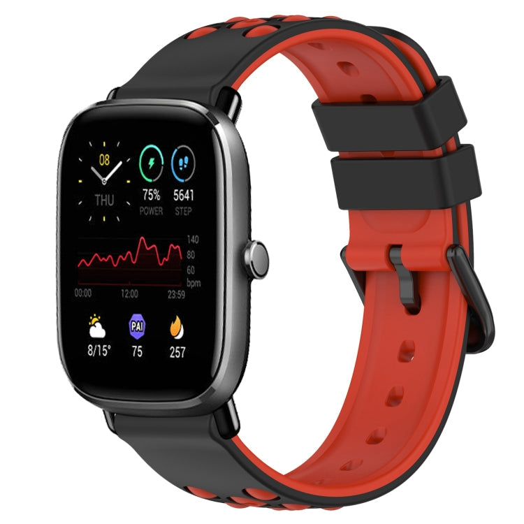 20mm Two-Color Porous Silicone Watch Band, For Amazfit GTS 2 Mini, For Amazfit GTS 2