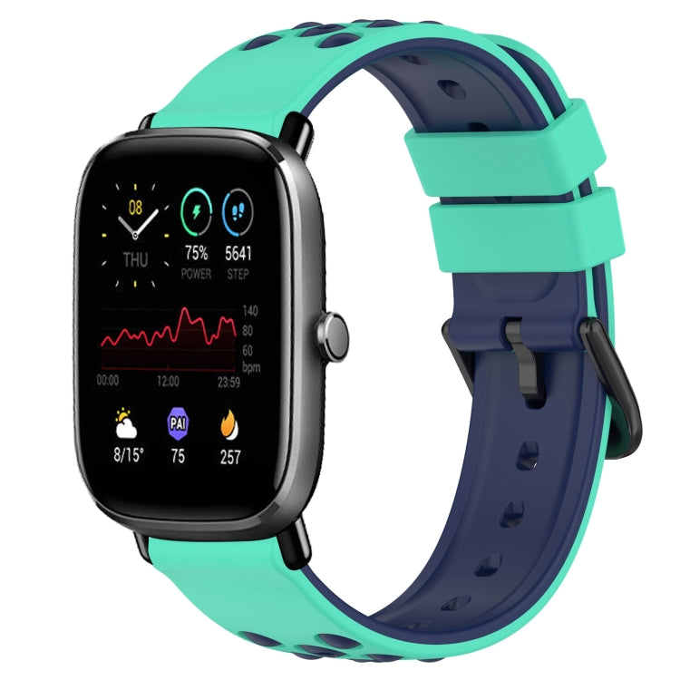 20mm Two-Color Porous Silicone Watch Band, For Amazfit GTS 2 Mini, For Amazfit GTS 2