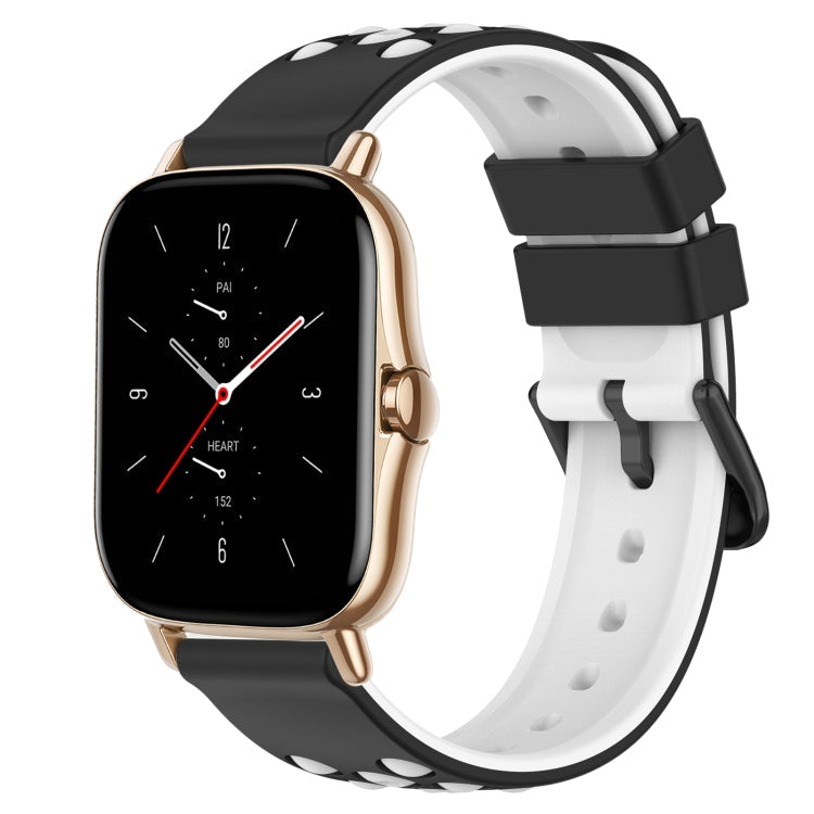 20mm Two-Color Porous Silicone Watch Band, For Amazfit GTS 2 Mini, For Amazfit GTS 2