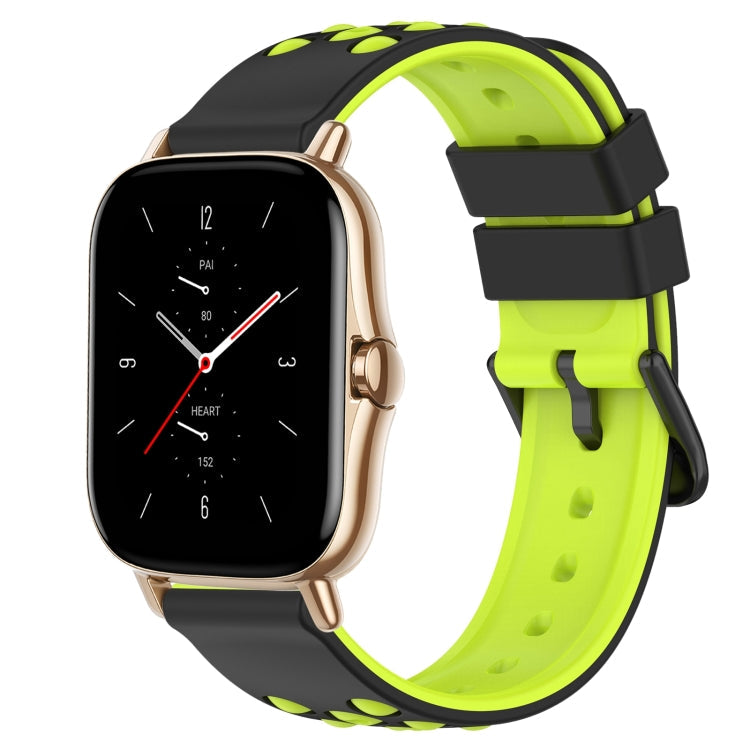 20mm Two-Color Porous Silicone Watch Band, For Amazfit GTS 2 Mini, For Amazfit GTS 2