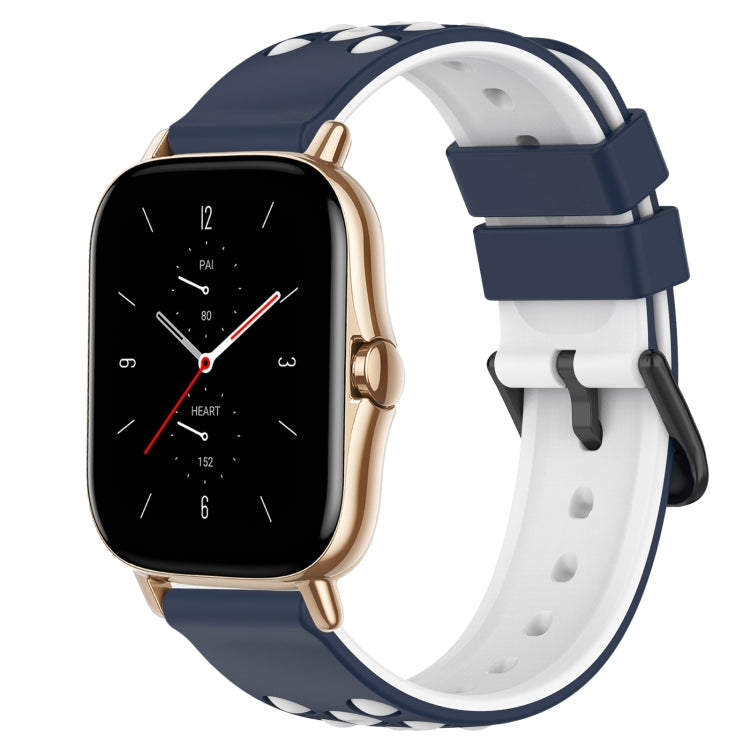 20mm Two-Color Porous Silicone Watch Band, For Amazfit GTS 2 Mini, For Amazfit GTS 2