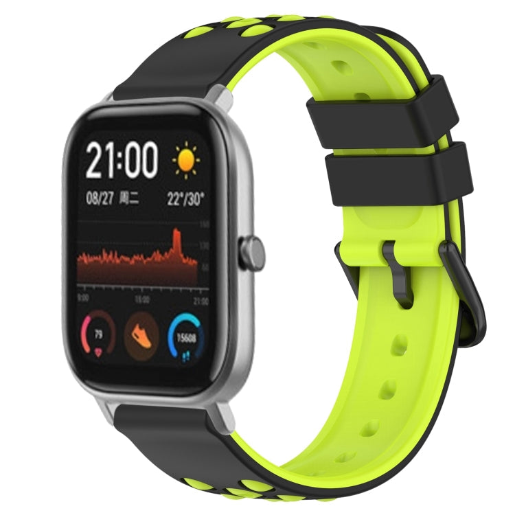 20mm Two-Color Porous Silicone Watch Band, For Amazfit GTS, For Amazfit GTR 42mm