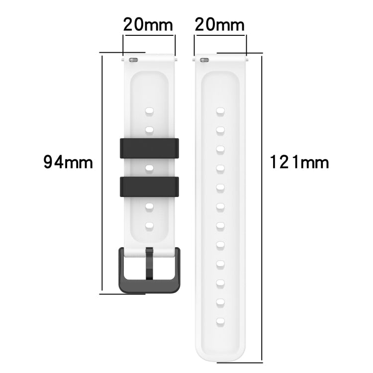 20mm Two-Color Porous Silicone Watch Band, For Amazfit GTS, For Amazfit GTR 42mm
