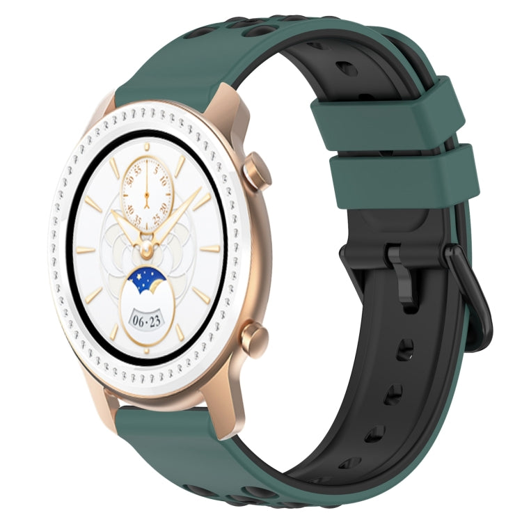 20mm Two-Color Porous Silicone Watch Band, For Amazfit GTS, For Amazfit GTR 42mm