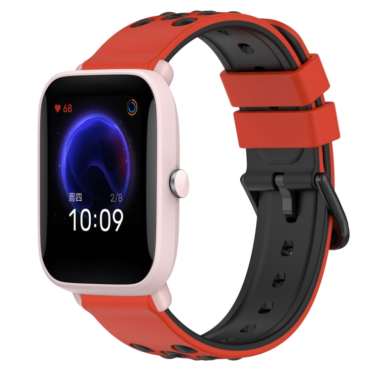 20mm Two-Color Porous Silicone Watch Band, For Amazfit Pop Pro, For Amazfit Pop