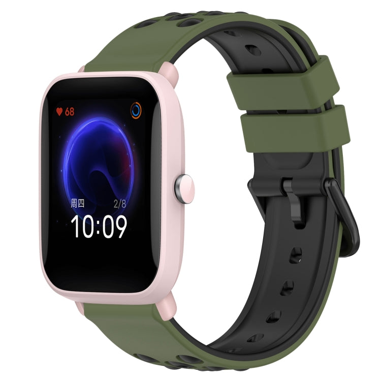 20mm Two-Color Porous Silicone Watch Band, For Amazfit Pop Pro, For Amazfit Pop