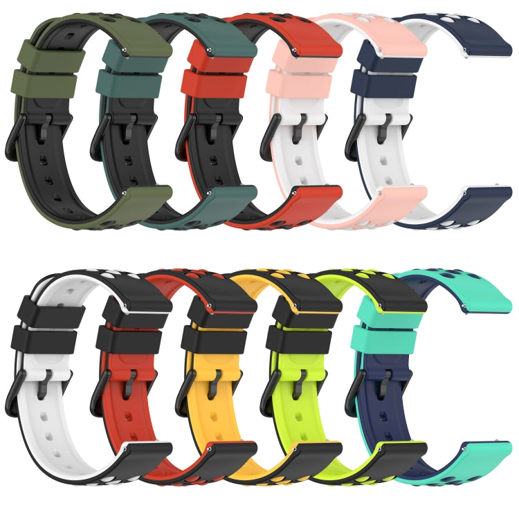 20mm Two-Color Porous Silicone Watch Band, For Amazfit Pop Pro, For Amazfit Pop