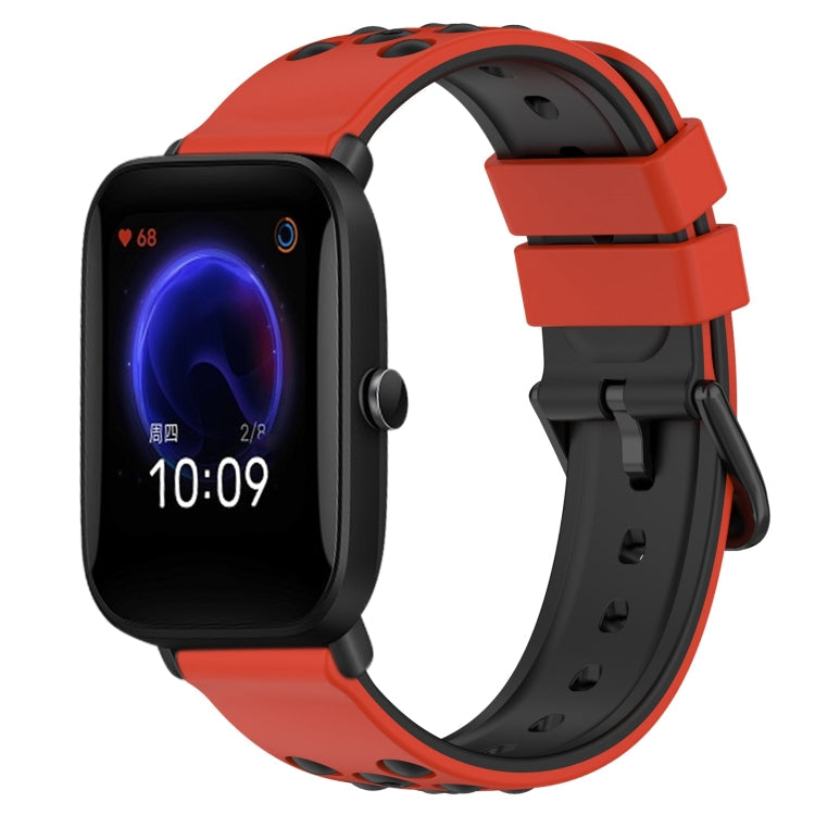 20mm Two-Color Porous Silicone Watch Band, For Amazfit Pop Pro, For Amazfit Pop