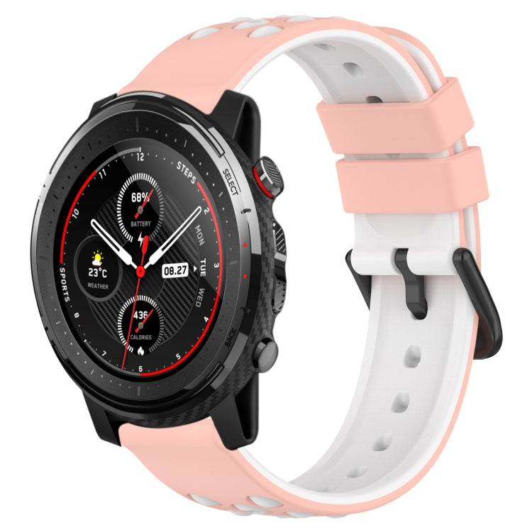 22mm Two-Color Porous Silicone Watch Band, For Amazfit 3, For Amazfit GTR 47mm