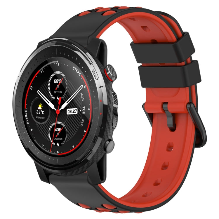 22mm Two-Color Porous Silicone Watch Band, For Amazfit 3, For Amazfit GTR 47mm