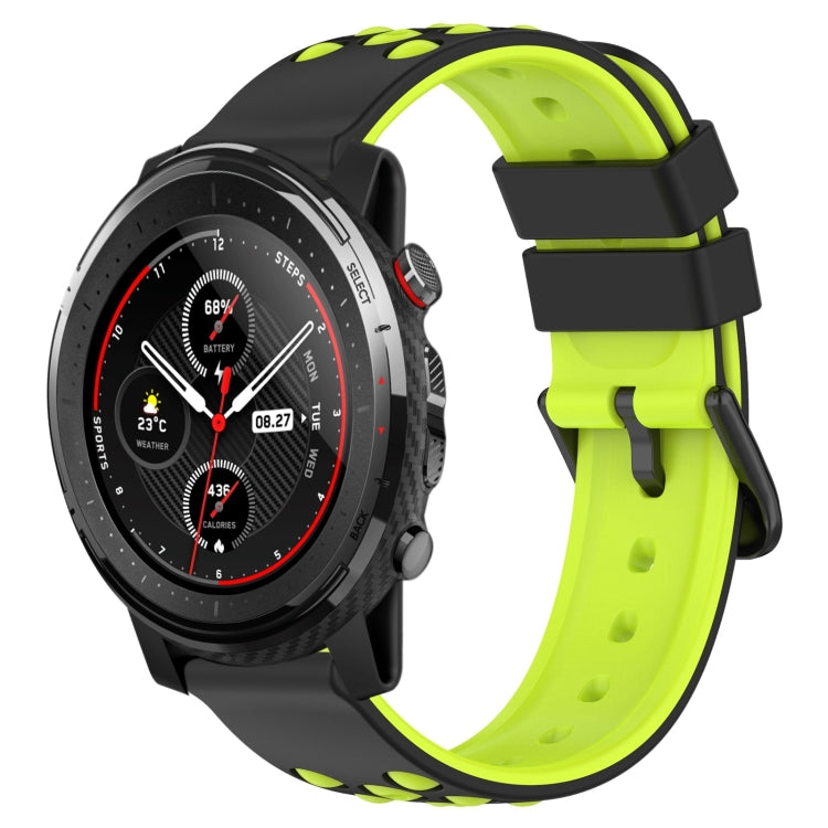 22mm Two-Color Porous Silicone Watch Band, For Amazfit 3, For Amazfit GTR 47mm