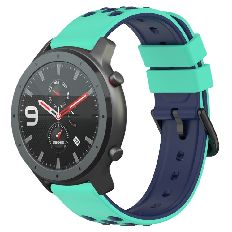 22mm Two-Color Porous Silicone Watch Band, For Amazfit 3, For Amazfit GTR 47mm