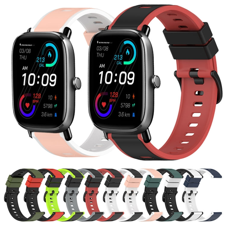 22mm Two-Color Silicone Watch Band, For Amazfit GTS 2 Mini, For Amazfit GTS 2