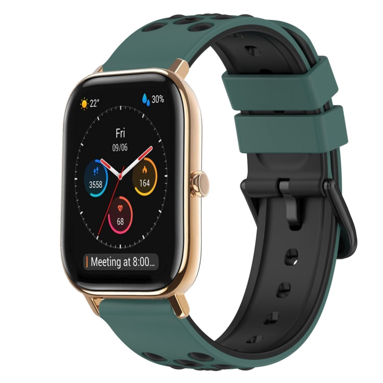 22mm Two-Color Silicone Watch Band, For Amazfit GTS, For Amazfit GTR 42mm