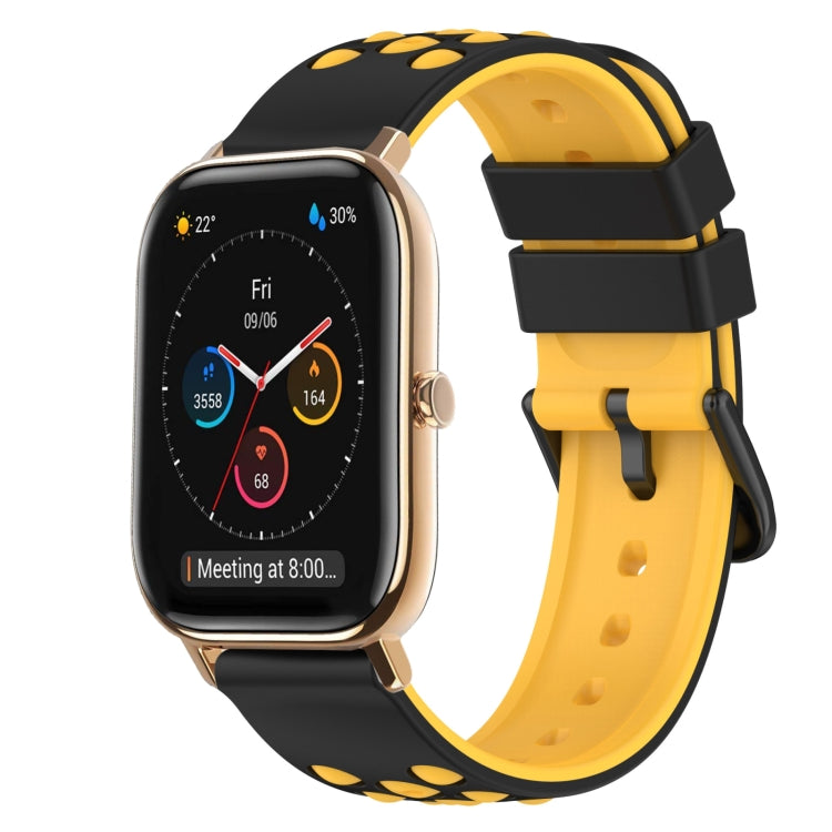 22mm Two-Color Silicone Watch Band, For Amazfit GTS, For Amazfit GTR 42mm