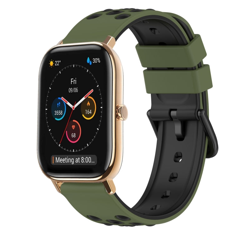 22mm Two-Color Silicone Watch Band, For Amazfit GTS, For Amazfit GTR 42mm