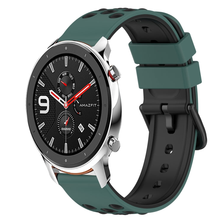 22mm Two-Color Silicone Watch Band, For Amazfit GTS, For Amazfit GTR 42mm