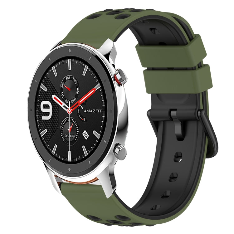 22mm Two-Color Silicone Watch Band, For Amazfit GTS, For Amazfit GTR 42mm