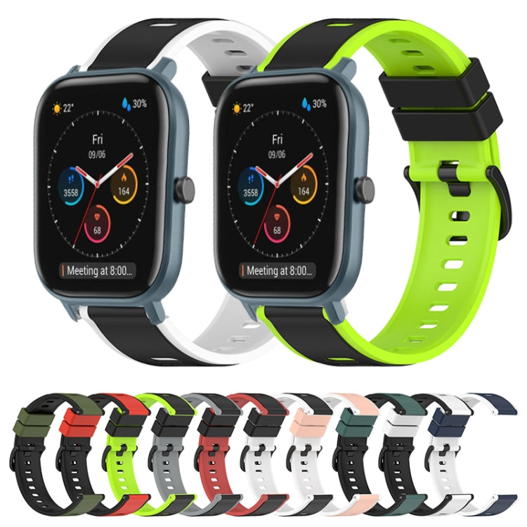 22mm Two-Color Silicone Watch Band, For Amazfit Pop Pro, For Amazfit Pop