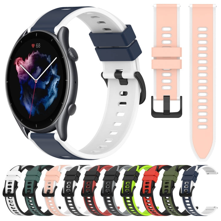 22mm Two-Color Silicone Watch Band, For Amazfit GTR 3, For Amazfit GTR 3 Pro
