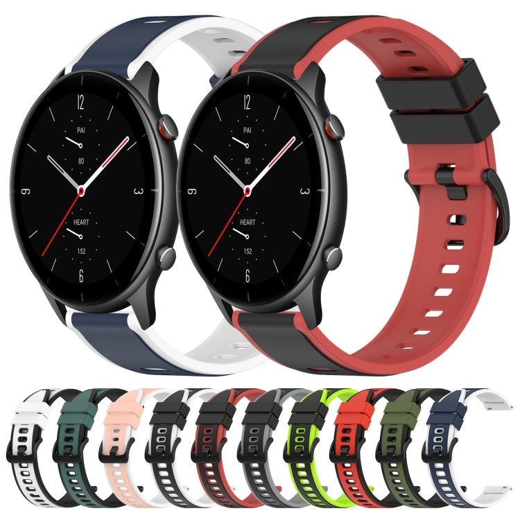 22mm Two-Color Silicone Watch Band, For Amazfit GTR 2e, For Amazfit GTR 2