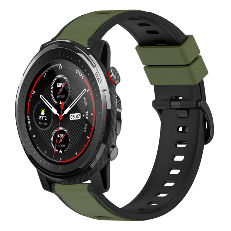 22mm Two-Color Silicone Watch Band, For Amazfit 3, For Amazfit GTR 47mm