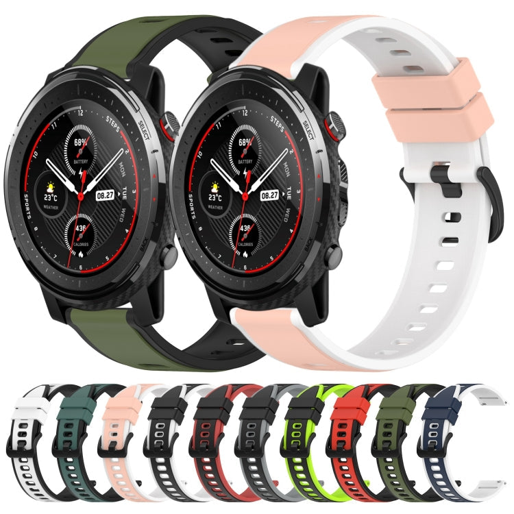 22mm Two-Color Silicone Watch Band, For Amazfit 3, For Amazfit GTR 47mm