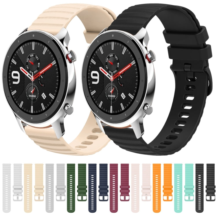 22mm Wavy Dotted Solid-Color Silicone Watch Band, For Amazfit GTR 4, For Amazfit GTR 3