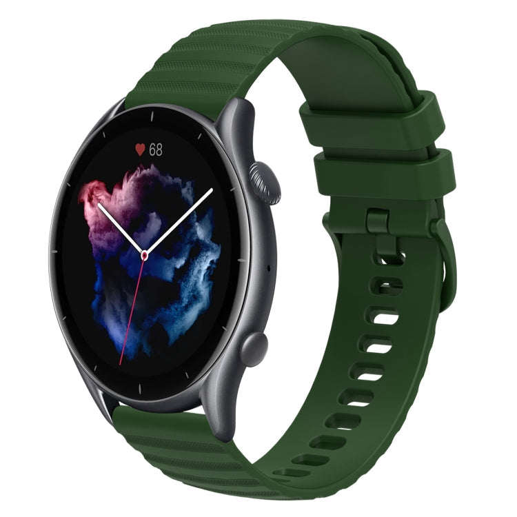 22mm Wavy Dotted Solid-Color Silicone Watch Band, For Amazfit GTR 3 Pro, For Amazfit GTR 2e