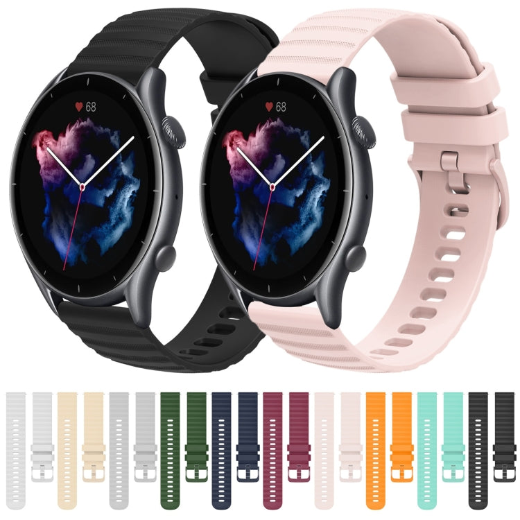 22mm Wavy Dotted Solid-Color Silicone Watch Band, For Amazfit GTR 3 Pro, For Amazfit GTR 2e
