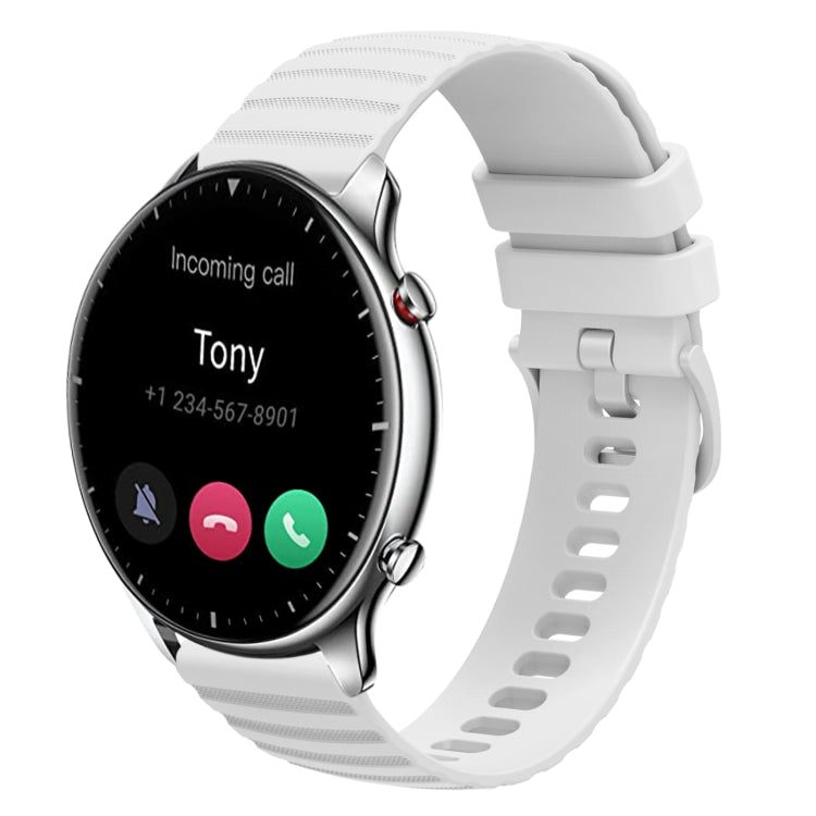 22mm Wavy Dotted Solid-Color Silicone Watch Band, For Amazfit GTR 2, For Amazfit 3 Stratos