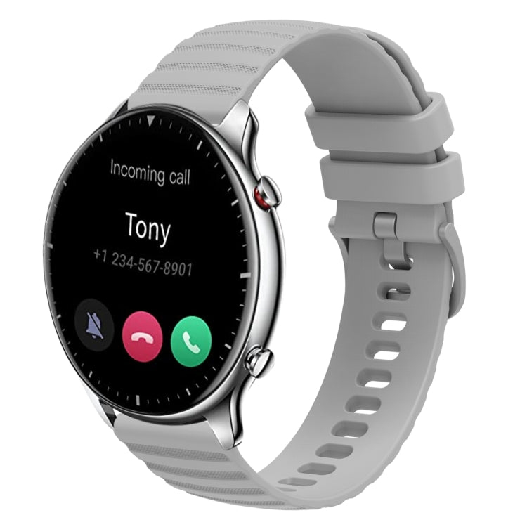 22mm Wavy Dotted Solid-Color Silicone Watch Band, For Amazfit GTR 2, For Amazfit 3 Stratos