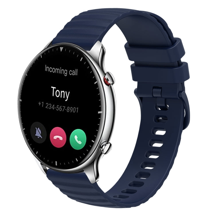 22mm Wavy Dotted Solid-Color Silicone Watch Band, For Amazfit GTR 2, For Amazfit 3 Stratos