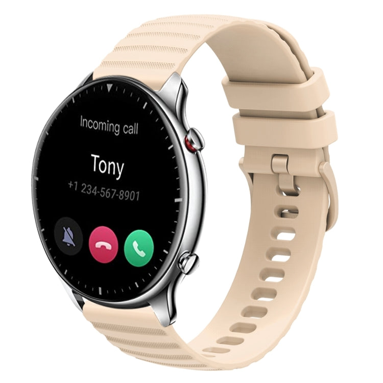 22mm Wavy Dotted Solid-Color Silicone Watch Band, For Amazfit GTR 2, For Amazfit 3 Stratos