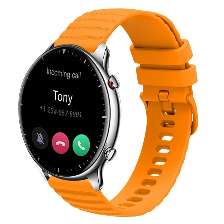 22mm Wavy Dotted Solid-Color Silicone Watch Band, For Amazfit GTR 2, For Amazfit 3 Stratos