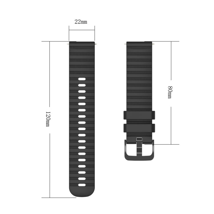 22mm Wavy Dotted Solid-Color Silicone Watch Band, For Amazfit GTR 2, For Amazfit 3 Stratos