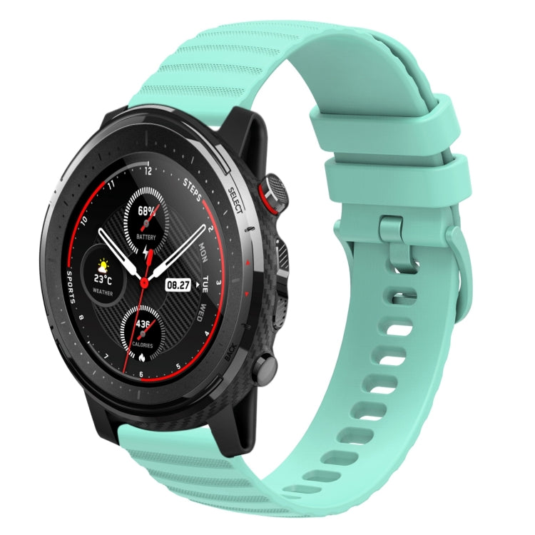 22mm Wavy Dotted Solid-Color Silicone Watch Band, For Amazfit GTR 2, For Amazfit 3 Stratos